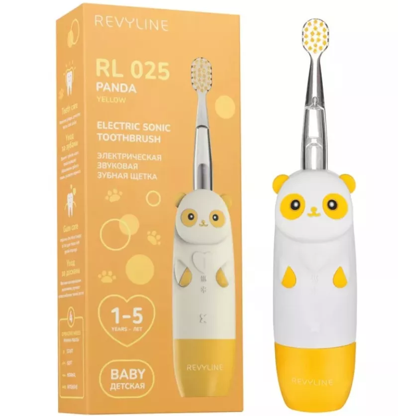 Зубная щетка для детей Revyline RL025 Panda Yellow